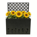 Tall Metal Planter with Trellis
