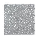 Interlocking Deck Tiles Plastic Waterproof Outdoor All Weather Anti-Slip Bathroom Shower Balcony Porch Strong Weight Capacity Upto 440 Lbs, Pebble Stone Pattern by HouseOfZazla
