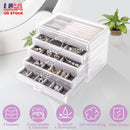 Clear Acrylic Jewelry Box Organizer with 5 Drawers Stackable Jewelry Holder Velvet Storage Case for Earrings Rings Bracelets Necklaces Ideal Gift for