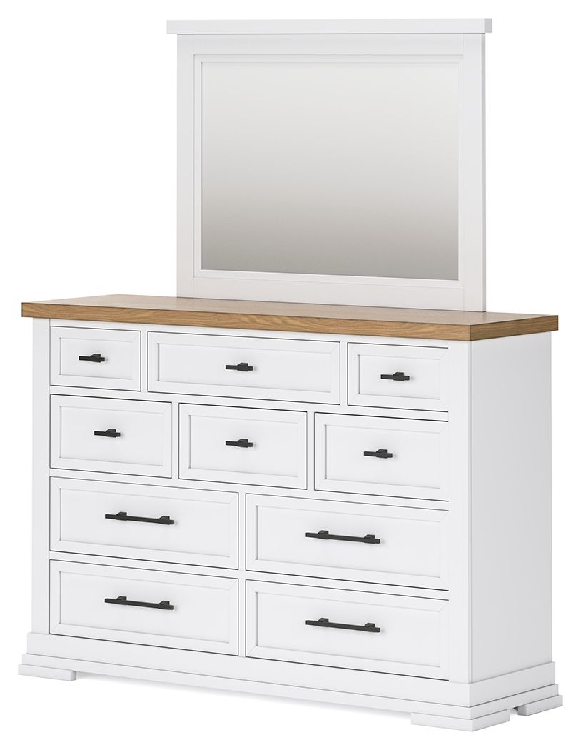 Ashbryn - Dresser And Mirror - White / Natural, photo 6 of 7