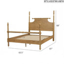 Queen Bed Turned Legs - Natural by Unique Piece Furniture