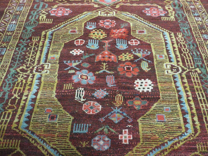 4' X 6' Antique Handmade Caucasian Shirvan Russian Armenian Wool Rug Colorful