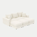 Deep Seat Convertible Sofa With Soft Pillows And Ottomans by HouseOfZazla
