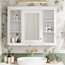 Wall Mounted Medicine Cabinet With Mirror, Storage Cabinet Featuring 6 Open Shelves And Adjustable Interior by HouseOfZazla