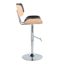 Lombardi - Contemporary Adjustable Barstool With Swivel With Straight T Footrest (Set of 2) by HouseOfZazla