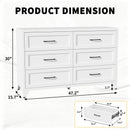 6 Drawer Dresser for Bedroom, Modern Metal Storage Chest