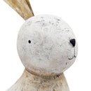 White Magnesium Rabbit Figurine with Gold Iron Ears by HouseOfZazla
