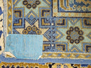 7' X 10' 5" Handmade Moroccan Urban Rabat Wool Carpet Blue Area Rug