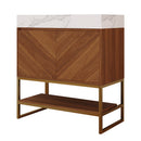 29.9" Modern Free-standing Bathroom Vanity with Ceramic Sink