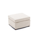 3 Seat Module Sectional Sofa Couch With 2 Ottoman,Seat Cushion and Back Cushion Removable and Washable,Cream