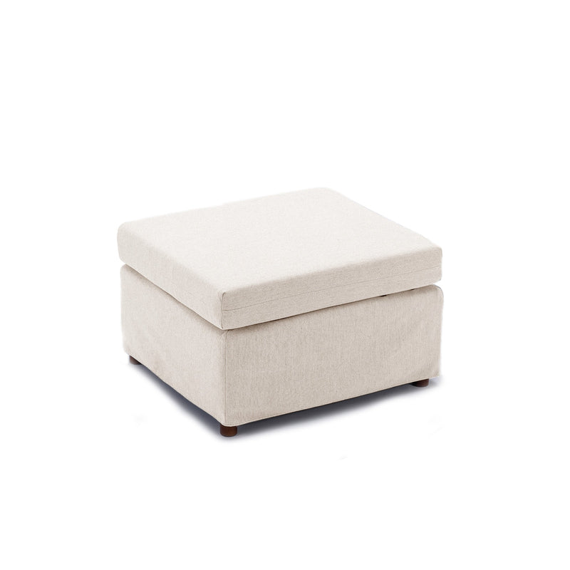 3 Seat Module Sectional Sofa Couch With 2 Ottoman,Seat Cushion and Back Cushion Removable and Washable,Cream
