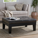 Chatham Ottoman With Drawer Leather Storage Solution - Dark Coffee by HouseOfZazla