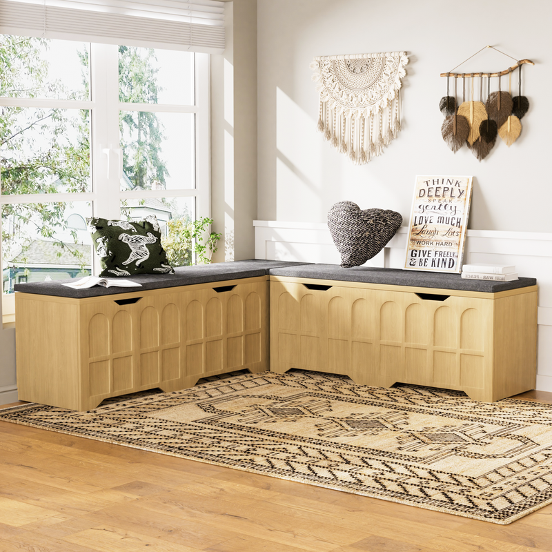 3-Piece L-Shaped Multifunctional Storage Bench, photo 2 of 10