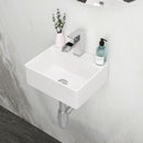 Ceramic Rectangle Wall Mount Bathroom Sink With Single Faucet Hole by HouseOfZazla