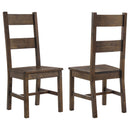 Ladder Back Dining Chairs With Straight Seat (Set of 2) - Brown