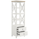 Delaney - 4 Shelf Bookcase With Top Storage Tower - White