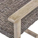 Hampton Outdoor Wood and Wicker Loveseat - Gray by HouseOfZazla