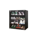 4 Layers Shoe Cabinet With Glass Door And Glass Layer Shoes Display Cabinet With LED Light Bluetooth Control - Black by HouseOfZazla