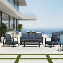 Modern 5 Seat Outdoor Patio Furniture Set With Coffee Table by HouseOfZazla