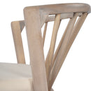 Outdoor Dining Chairs Set of 2 with Acacia Wood and Cream Washable Cushions by HouseOfZazla