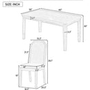 7-Piece Farmhouse Dining Set Classic Rustic Table and 6 high-back design Chairs for Dining Room, Kitchen (Natural Wood Wash)