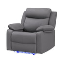 Blanche - Glider Recliner With LED, Pillow Top Arms by HouseOfZazla