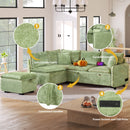Convertible Sofa Bed Sectional Sofa Sleeper L-Shaped Sofa With A Storage Ottoman, Two Pillows, Two Power Sockets And Two USB Ports For Living Room by Unique Piece Furniture