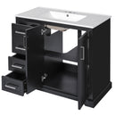 Bathroom Vanity With Sink, Soft Close Doors, Adjustable Shelf & 3 Drawers by HouseOfZazla
