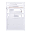 Loft Bed With Desk, Shelves, 2 Drawers, Storage Staircase by HouseOfZazla