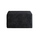 Black Plush Corduroy Sofa Ottoman - No Assembly Required