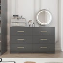 Large 6 Drawers Chest Of Drawer Dressers Table With Handle