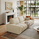 Combination Sofa Three Seats Cat Scratch Material High and Low Armrest Design Bacta Style beige