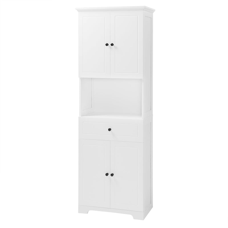 Walker Edison | White Tall Bathroom Storage Cabinet