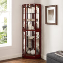 6 Shelf Corner Curio Display Cabinet With Lights, Mirrors And Adjustable Shelves (E26 Light Bulb Not Included) by Unique Piece Furniture