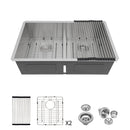 Modern Double Bowl Undermount Sink Design With 10" Deep Basins by HouseOfZazla