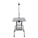 Folding Dog Pet Grooming Table Stainless Steel Frame Rubber Mat On Board With Adjustable Arm And Clamps Pet Dog Cat Grooming Table by HouseOfZazla
