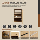 Floating Bathroom Vanity Single Door Base Cabinet, Wall Mounted Storage - Light Oak