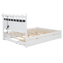 Storage Platform Bed, With 2 Big Drawers, Trundle, One Set Of Sockets & USB Ports by Unique Piece Furniture
