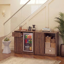 K&K 39.4" Coffee Bar Cabinet with Fridge Space