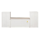 Entryway Storage Bench With Cushion, Drawers & Open Shelves by HouseOfZazla