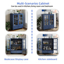 Minimalist Buffet Cabinet With Double Glass Doors And Drawer by HouseOfZazla