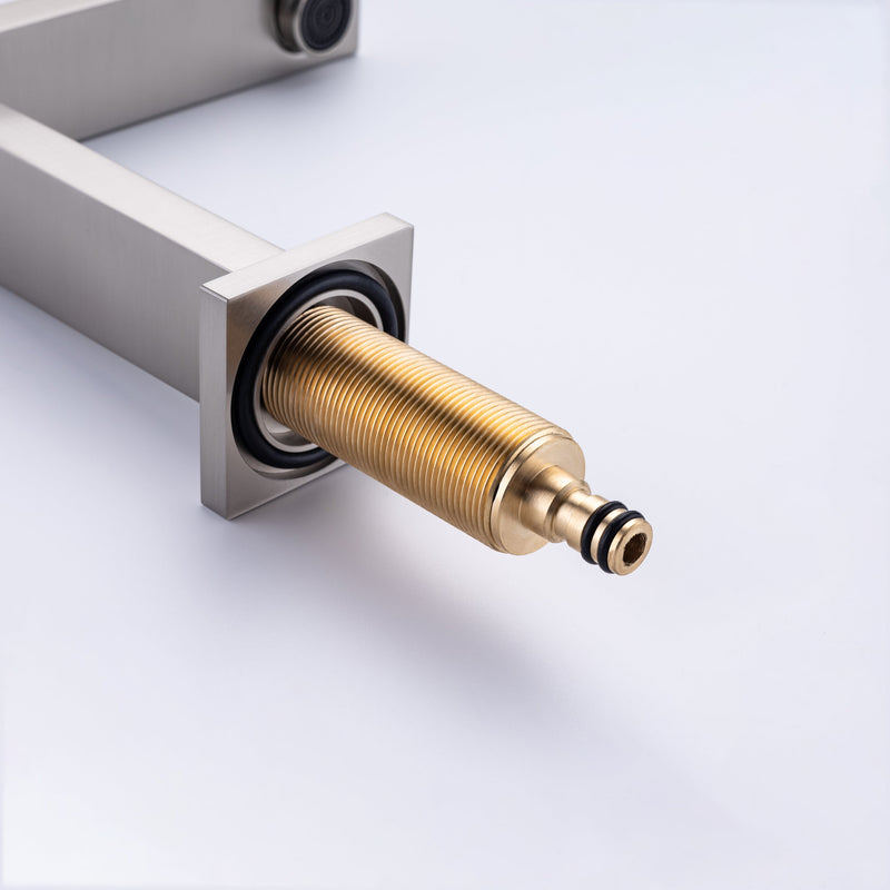 8 inch Widespread Bathroom Faucet Matte Black Bathroom Faucets for Sink 3 Hole Brass 2 Handle Lavatory Square Faucet Modern rv Bathroom Faucets