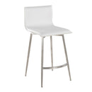Mara - Upholstered Contemporary Fixed Height Counter Stool With Swivel (Set of 2) - White by HouseOfZazla