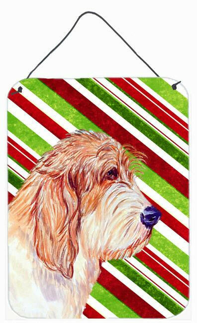 Petit Basset Griffon Vendeen Candy Cane Christmas Wall or Door Hanging Prints