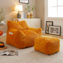 Giant Bean Bag Chair With Armrests And Footstool by HouseOfZazla