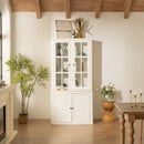 Retro Style Hutch Cabinet With Glass Door, China Cabinet For Home by Unique Piece Furniture