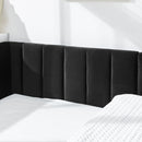 Mid-Century Upholstered Tufted Bed Frame With Backrest And Armrests by Unique Piece Furniture