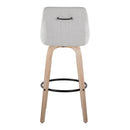 Hannah - Transitional Fixed Height Barstool With Swivel With Round Footrest (Set of 2) by HouseOfZazla