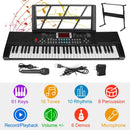61 Keys Digital Music Electronic Keyboard Electric Musical Piano Instrument Kids Learning Keyboard w/ Stand Microphone For Beginners by GBruno Store