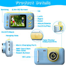 Kids Digital Camera with Flip Lens Children Video Camcorder Christmas Toy Birthday Gifts with Tripod 2.4in Screen 32G MMC Card for 3-10 Year Old Boys